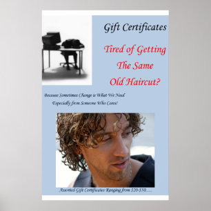 Salon Barbershop Posters Haircut Gift Certificates