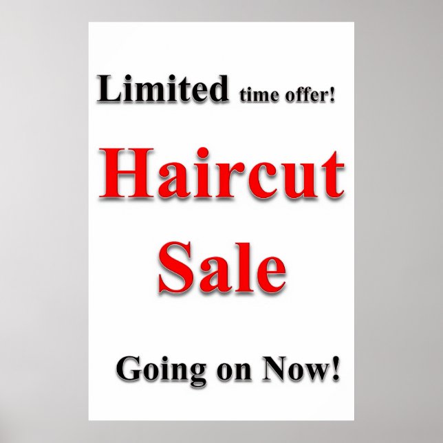 Salon Barbershop Posters Haircut Sale (Front)