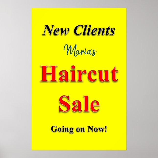 Salon Barbershop Posters Haircut Sale (Front)