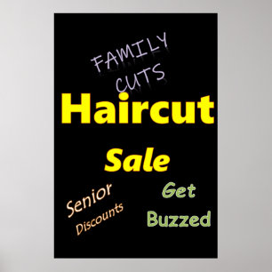 Salon Barbershop Posters Haircut Sale