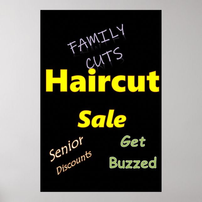 Salon Barbershop Posters Haircut Sale (Front)