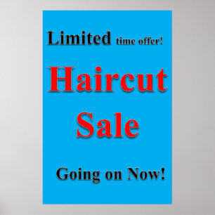 Salon Barbershop Posters Haircut Sale