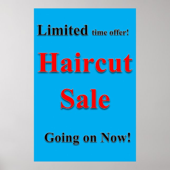 Salon Barbershop Posters Haircut Sale (Front)
