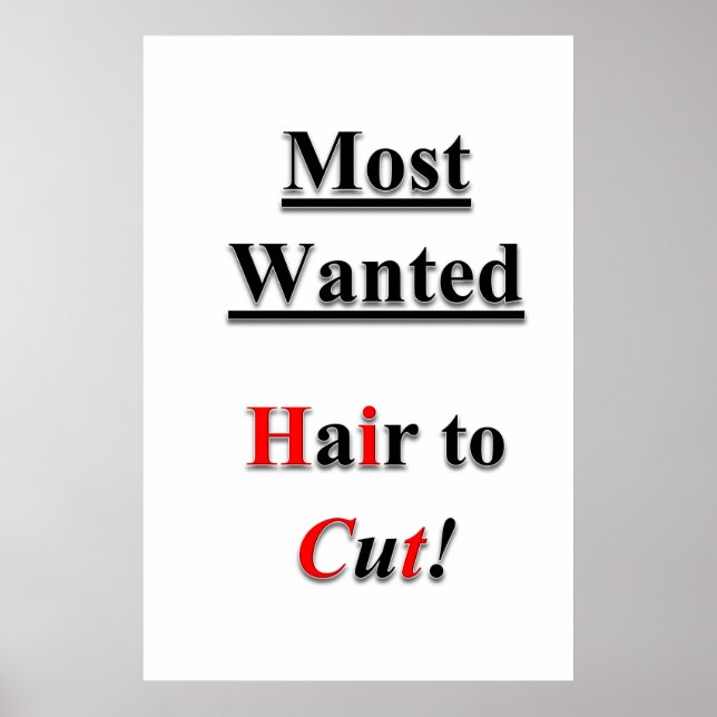 Salon Barbershop Posters Haircut Sale Most Wanted (Front)
