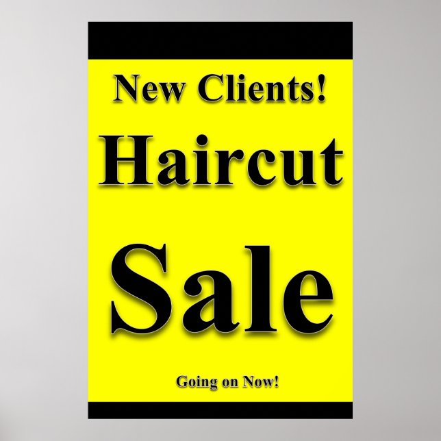 Salon Barbershop Posters Haircut Sale New Clients (Front)