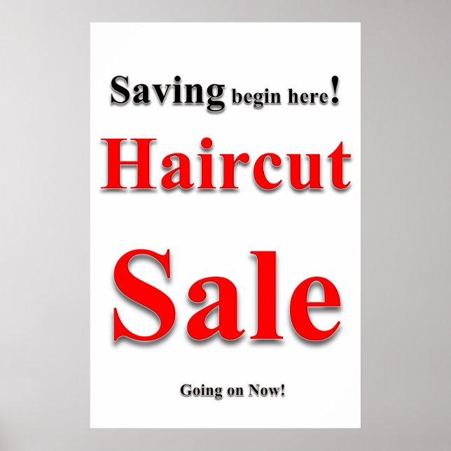 Salon Barbershop Posters Haircut Sale Savings (Front)