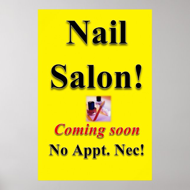 Salon Barbershop Posters Nail Salon Coming Soon (Front)