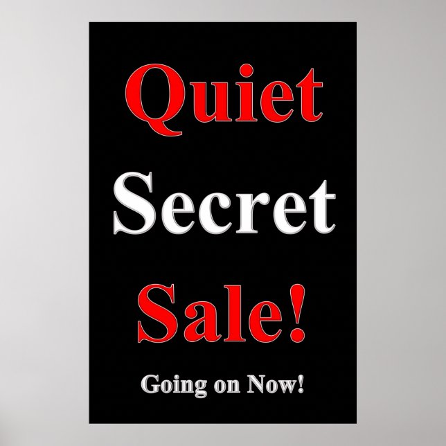 Salon Barbershop Posters Quiet Secret Sale Black (Front)