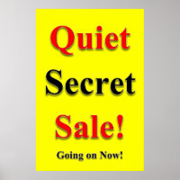 Salon Barbershop Posters Quiet Secret Sale Yellow