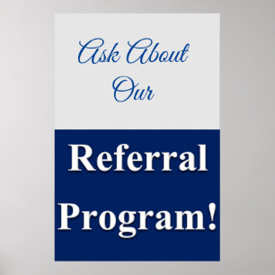 Salon Barbershop Posters Referral Program Blue