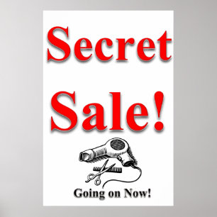 Salon Barbershop Posters Secret Sale White Black