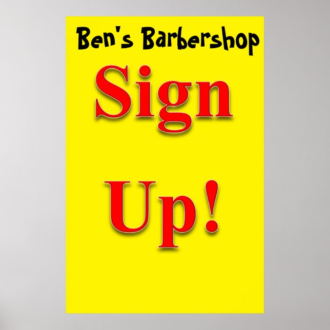 Salon Barbershop Posters Sign Up (Front)