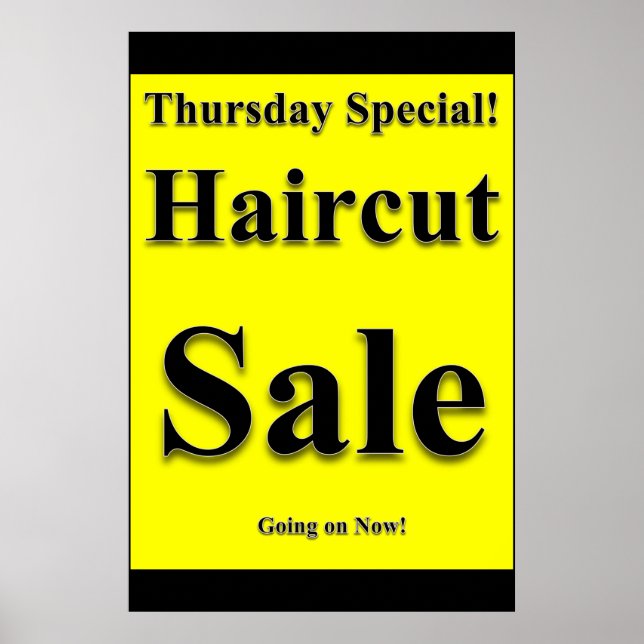 Salon Barbershop Posters Thursday Haircut Sale (Front)