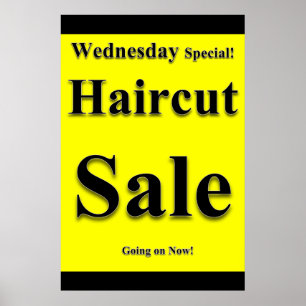 Salon Barbershop Posters Wednesday Haircut Sale