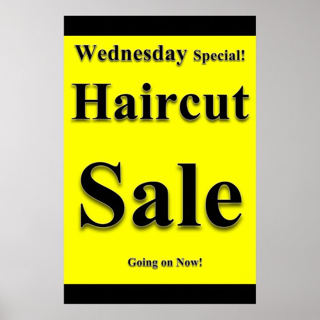 Salon Barbershop Posters Wednesday Haircut Sale (Front)