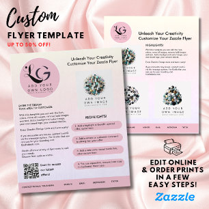 ⭐️SALON BEAUTY BLUSH PINK Simple LOGO Template Flyer