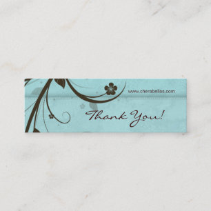 Salon Bookmark Spa Floral watery blue Mini Business Card