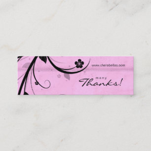 Salon Bookmark Spa Floral watery pink Mini Business Card