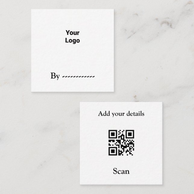 Salon business card add your logo Q R code name te (Front/Back)