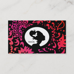 Salon Business Card Butterfly Woman Colourful