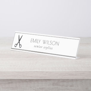Salon Business Promotional Desk Name Plate