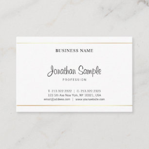 Salon Calligraphy Script Modern Elegant Plain Luxe Business Card