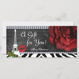 Salon Christmas Gift Certificate Eiffel Tower Rose