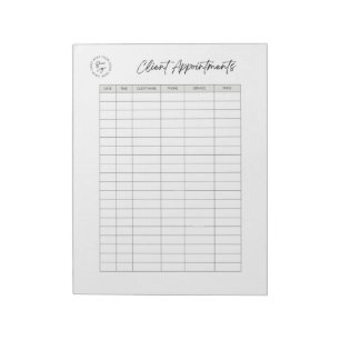Salon Client Appointment Tracker List Minimalist Notepad