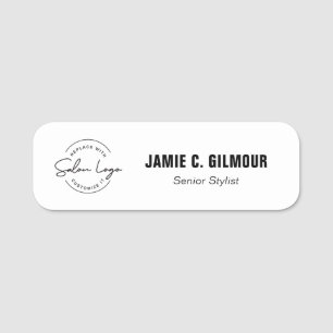 Salon Custom Logo Employee Magnetic or Safety Pin Name Tag