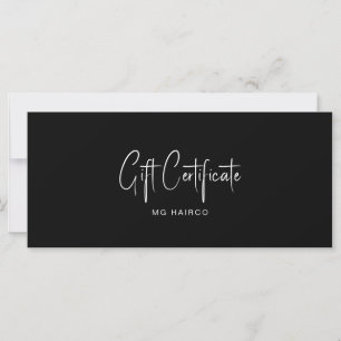 Salon Customer B/W Gift Certificate III