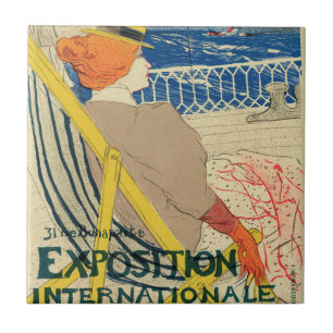 Salon des Cents by Toulouse Lautrec, Art Nouveau Ceramic Tile