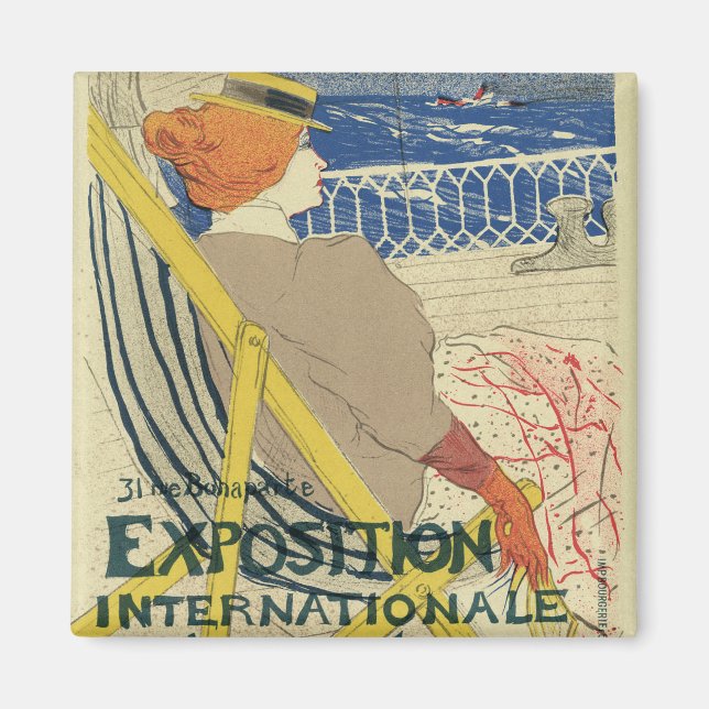 Salon des Cents by Toulouse Lautrec, Art Nouveau Magnet (Front)