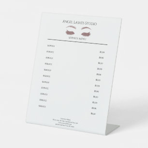 Salon Eye Lashes Extension Rose Gold Pedestal Sign