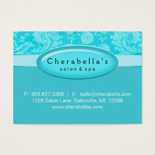 Salon Gift Card Certificate Spa Blue Damask