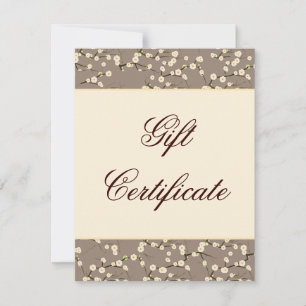 Salon Gift Card Cherry Blossom Floral Cream