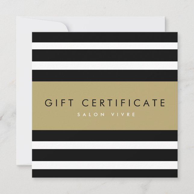 Salon Gift Card Modern Minimalist Stripes (Front)