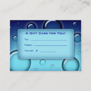 Salon Gift Card Spa Bubbles blue