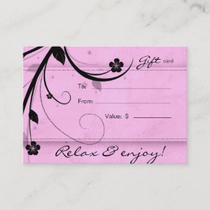 Salon Gift Card Spa Flower watery pink