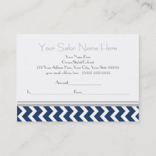 Salon Gift Certificate Blue Grey Chevron