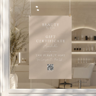 Salon Gift Certificate Promo Poster with QR Code