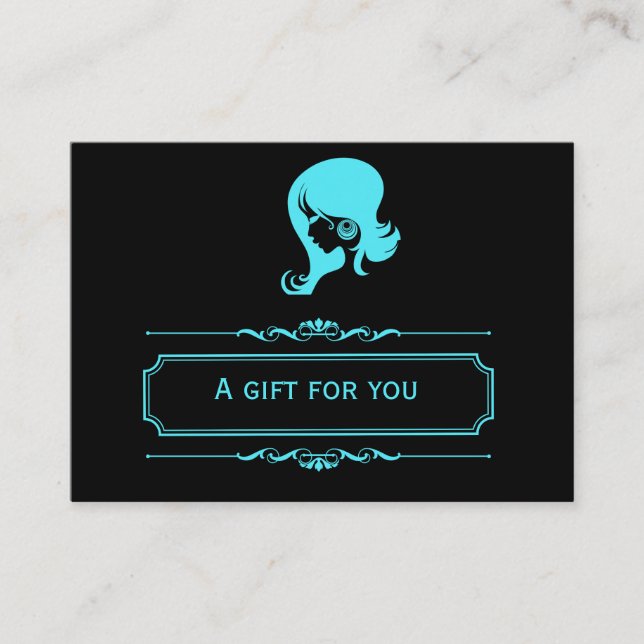 Salon Gift Certificate (Turquiose) (Front)