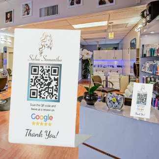 Salon Google Review Pedestal Stand Pedestal Sign
