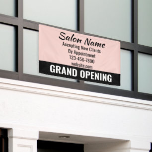 Salon Grand Opening New Clients Appointment Pink Banner