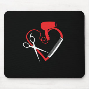 Salon Heart Logo Hair Stylists Hair Parlour Gift Mouse Pad