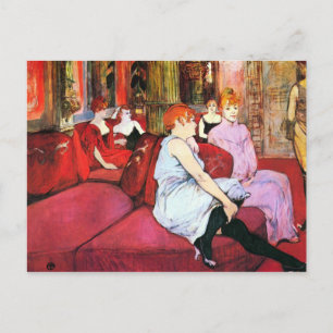 Salon in the Rue de Moulins by Toulouse-Lautrec Postcard