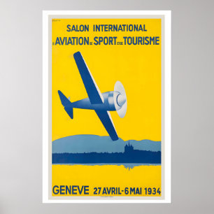 Salon International Aviation Sport Tourism Geneva Poster