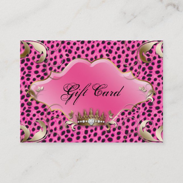 Salon Jewellery Gift Certificate Leopard Pink (Front)