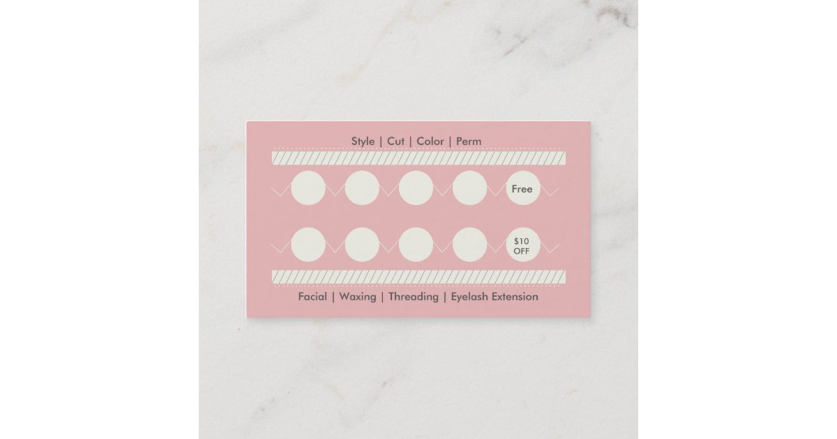 Salon Loyalty Business Card Punch Card | Zazzle