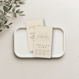 Salon Makeup Hair Nails Beige Boho Neutral Earthy Loyalty Card