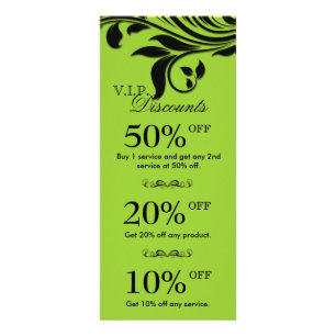 Salon Marketing Cards Elegant Floral Lime Black